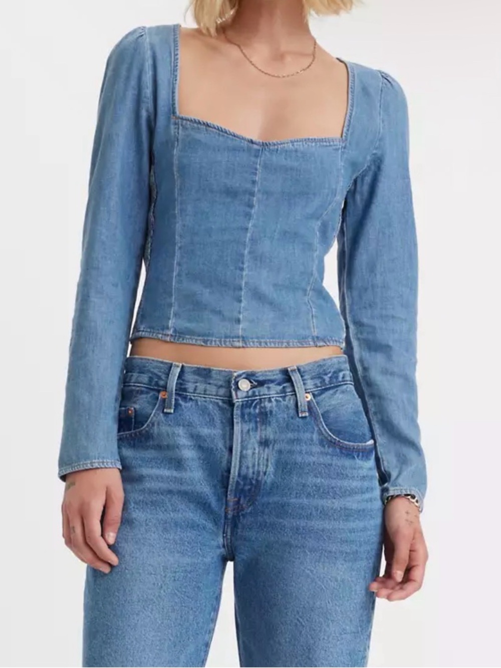 NWT Levi’s Ophelia Denim Corset Blouse!